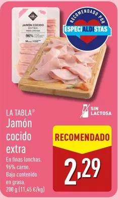 Oferta de Jamon Cocido Extra por 2,29€ en ALDI