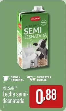 Oferta de Milsani - Leche Semi Desnatada por 0,88€ en ALDI