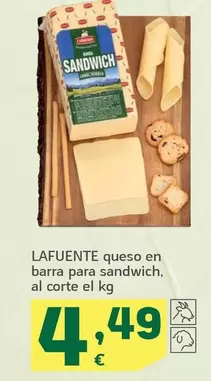 Oferta de Lafuente - Queso En Barra Para Sandwich por 4,49€ en HiperDino