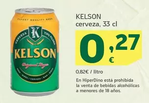 Oferta de Kelson - Cerveza por 0,27€ en HiperDino