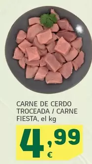 Oferta de Carne De Cerdo Troceada / Carne Fiesta por 4,99€ en HiperDino