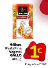 Oferta de Gallo - Hélices  Pastafina Vegetal   por 1€ en Carrefour