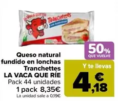 Oferta de La Vaca Que Ríe - Queso Natural Fundido En Lonchas Tranchettes en Carrefour