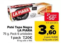 Oferta de La Piara - Paté Tapa Negra  en Carrefour