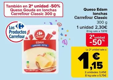 Oferta de Carrefour - Queso Edam Lonchas Classic en Carrefour
