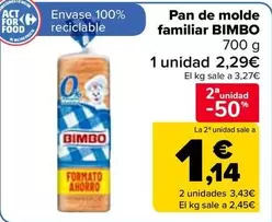 Oferta de Bimbo - Pan De Molde Familiar  en Carrefour