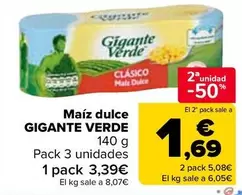 Oferta de Gigante Verde - Maíz Dulce  en Carrefour