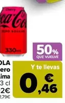 Oferta de Coca-Cola - Refresco Light Sin Cafeína, Zero Cherry, Limón O Lima en Carrefour