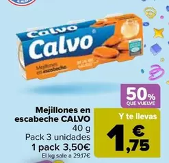 Oferta de Calvo - Mejillones En Escabeche  en Carrefour