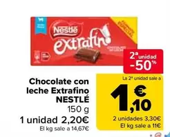 Oferta de Nestlé - Chocolate Con Leche Extrafino  en Carrefour