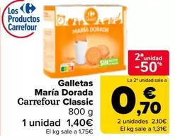 Oferta de Carrefour Classic - Galletas  María Dorada en Carrefour