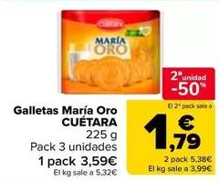 Oferta de Cuétara - Galletas María Oro  en Carrefour