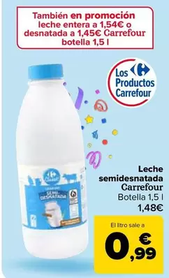 Oferta de Carrefour - Leche Semidesnatada  por 1,48€ en Carrefour