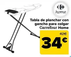 Oferta de Carrefour Home - Tabla De Planchar Con Gancho Para Colgar  por 34€ en Carrefour