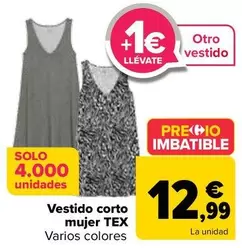 Oferta de Tex - Vestido Corto Mujer  por 12,99€ en Carrefour