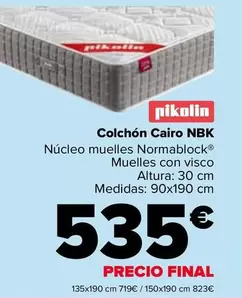 Oferta de Pikolin - Colchón Cairo Nbk por 535€ en Carrefour