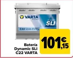 Oferta de Varta - Batería Dynamic SLI C22 por 101,15€ en Carrefour