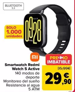 Oferta de Xiaomi - Smartwatch Redmi Watch 5 Active por 29,9€ en Carrefour