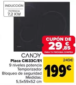Oferta de Candy - Placa Ci633ce1 por 199€ en Carrefour