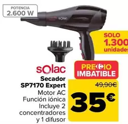 Oferta de Solac - Secador SP7170 Expert por 35€ en Carrefour