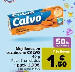 Oferta de Calvo - Mejillones En Escabeche  en Carrefour
