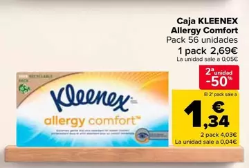 Oferta de Kleenex - Caja Allergy Comfort en Carrefour
