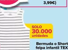Oferta de TEX - Bermuda O Short Felpa Infantil  por 5,99€ en Carrefour