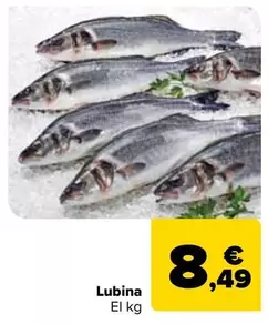 Oferta de Lubina por 8,49€ en Carrefour