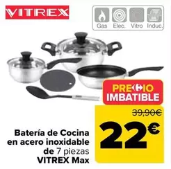 Oferta de Vitrex - Batería De Cocina En Acero Inoxidable De Max por 22€ en Carrefour