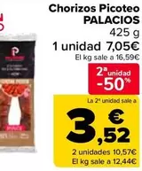 Oferta de Palacios - Chorizos Picoteo  en Carrefour