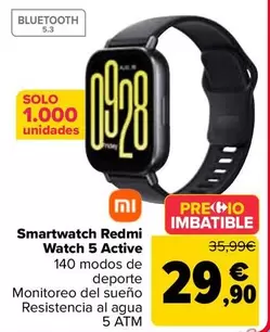 Oferta de Xiaomi - Smartwatch Redmi Watch 5 Active por 29,9€ en Carrefour