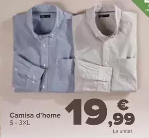 Oferta de Camisa Hombre por 19,99€ en Carrefour