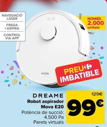 Oferta de Dreame - Robot Aspirador  Mova E20 por 99€ en Carrefour