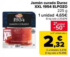 Oferta de Elpozo - Jamón Curado Duroc Xxl 1954 en Carrefour