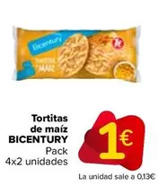 Oferta de Bicentury - Tortitas De Maíz  por 1€ en Carrefour