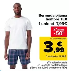 Oferta de Tex - Bermuda Pijama Hombre  en Carrefour