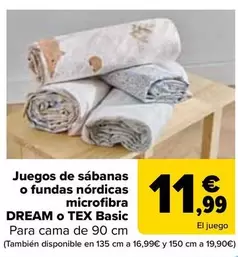 Oferta de Dream O Tex Basic - Juegos De Sábanas O Fundas Nórdicas Microfibra   por 11,99€ en Carrefour