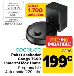 Oferta de Cecotec - Robot Aspirador Conga 7690  Inmortal Max Home por 199€ en Carrefour