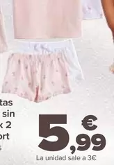 Oferta de Pack 2 Camisetas Manga Corta O Sin Mangas O Pack 2 Bermuda O Short por 5,99€ en Carrefour