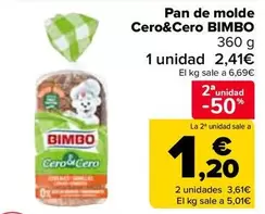 Oferta de Bimbo - Pan De Molde Cero&Cero  en Carrefour