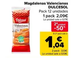 Oferta de Dulcesol - Magdalenas Valencianas  en Carrefour
