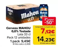Oferta de Mahou - Cerveza 0,0% Tostada en Carrefour