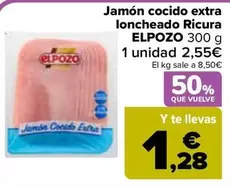 Oferta de Elpozo - Jamón Cocido Extra Loncheado Ricura en Carrefour
