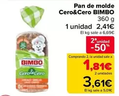 Oferta de Bimbo - Pan De Molde Cero&Cero  en Carrefour