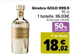 Oferta de Gold - Ginebra 9999 por 36,03€ en Carrefour