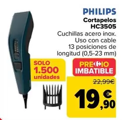 Oferta de Philips - Cortapelos HC3505 por 19,9€ en Carrefour