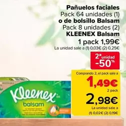 Oferta de Kleenex - Pañuelos Faciales O De Bolsillo Balsam en Carrefour