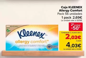 Oferta de Kleenex - Caja Allergy Comfort en Carrefour