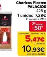 Oferta de Palacios - Chorizos Picoteo  en Carrefour