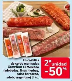 Oferta de Carrefour El Mercado - En Costillas De Cerdo Marinadas  en Carrefour